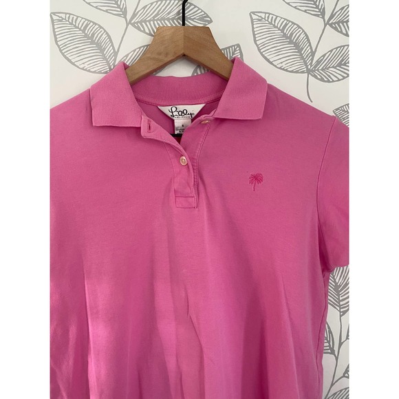 Lilly Pulitzer All Pink Embroidered Polo, Size S - Picture 2 of 3